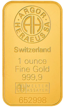 Lingot d'Or 1 Once Argor-Heraeus