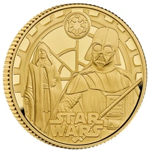 Pièce Star Wars Or 1/4 Once 2023 Dark Vador et l'Empereur Palpatine en Boîte