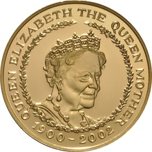 Ecrin Quintuple Souverain Or £5 Reine Mère 2002