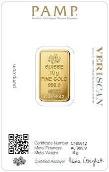 Lingot d'Or 10g Pamp