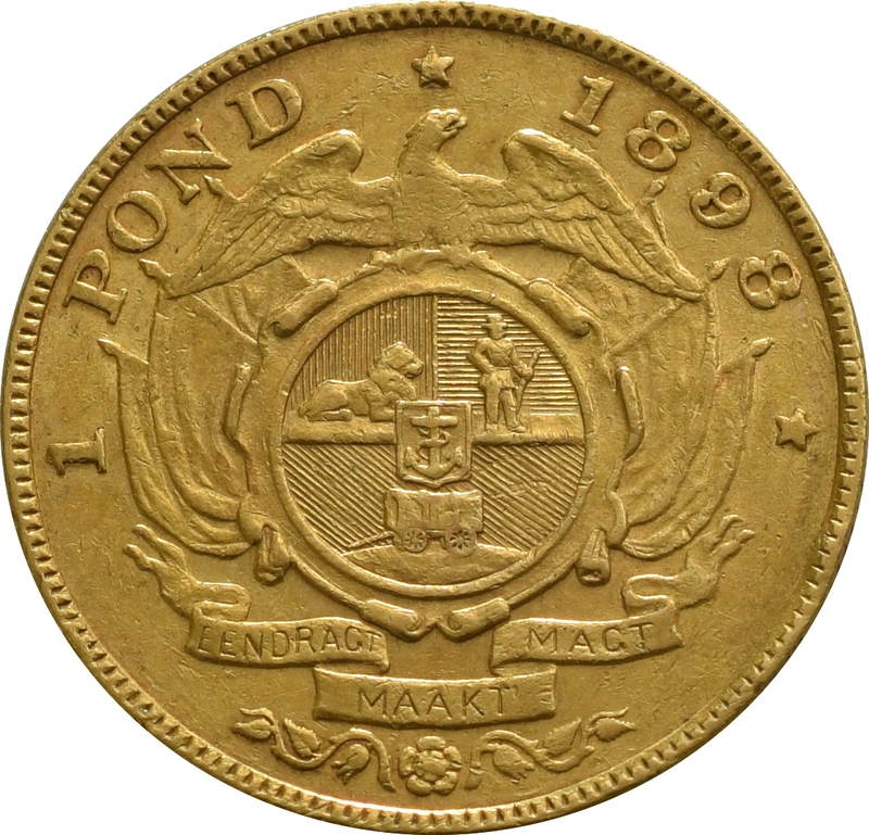 Pièce 1 Pond Or Afrique du Sud 1898