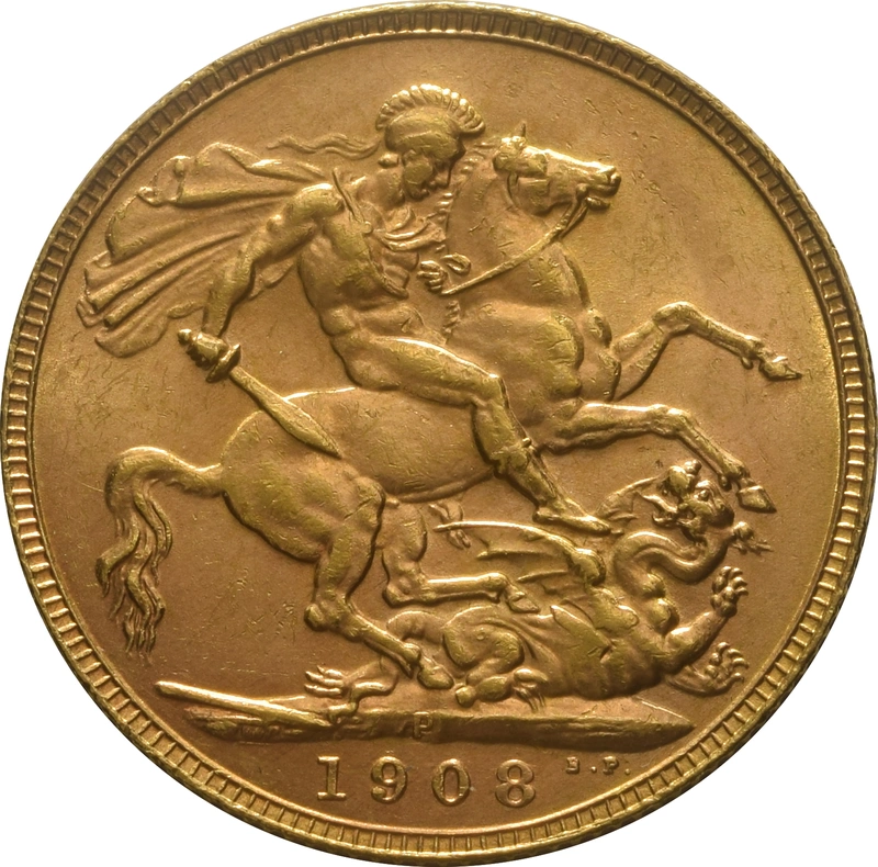 Pièce Souverain Or 1908 Édouard VII P