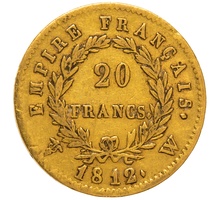 20 Francs Or Napoléon I Tête Laurée 1812 W