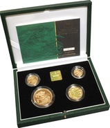 Ecrin de collection de 4 souverains en or - 2001