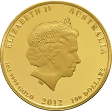 3 Pièces Perth Mint Lunar Or 2012 Année du Dragon BE en Boîte