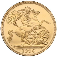 Pièce Double Souverain Or 1996
