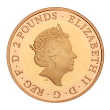 Pièce d'or de deux livres de 2 livres sterling de l'armée 2016