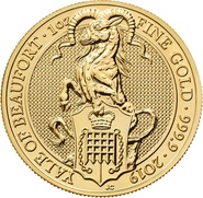 Collection Royal Mint Queen's Beasts en or de 1 once 2019 - L'Éale de Beaufort