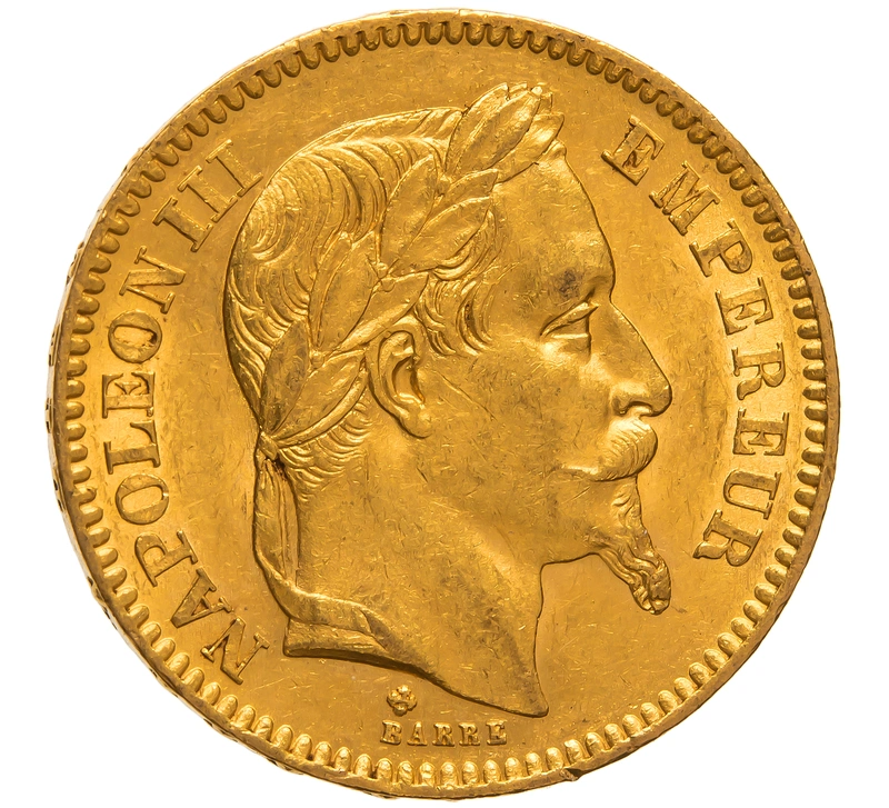 Pièce 20 Francs Or Napoléon III Tête Laurée 1865 BB
