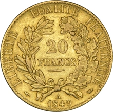1849 20 Francs Français - Cérès - A NGC AU53