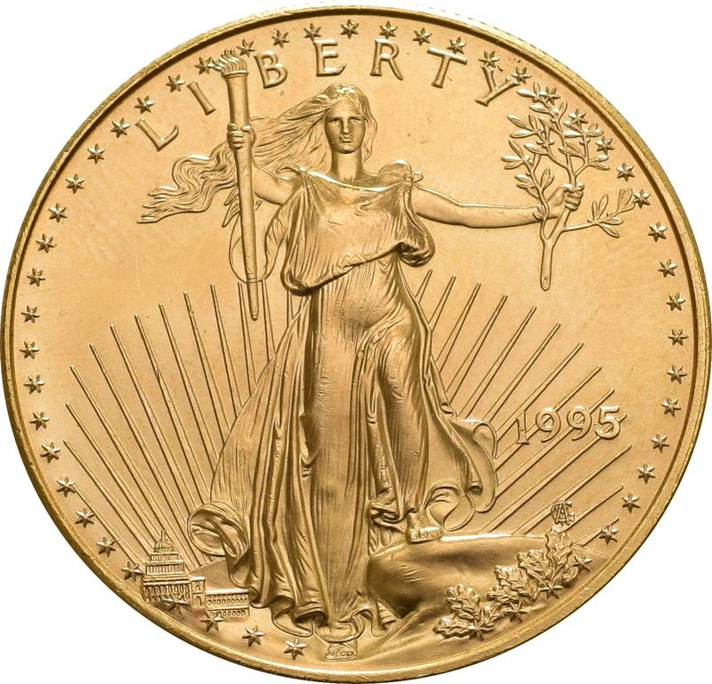 Pièce 50 Dollars Or American Eagle 1 Once 1995
