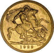 Pièce Souverain Or 1929 (P)
