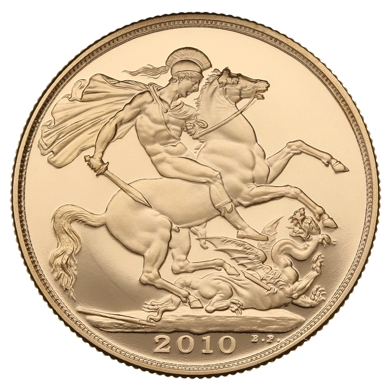 Pièce d'or de 2 livres sterling de 2010 (double souverain) NGC PF69