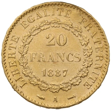 Pièce 20 Francs Or Génie 3ème République 1887 A
