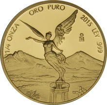 5 Pièces Libertad Or Mexicain 2015 en Boîte