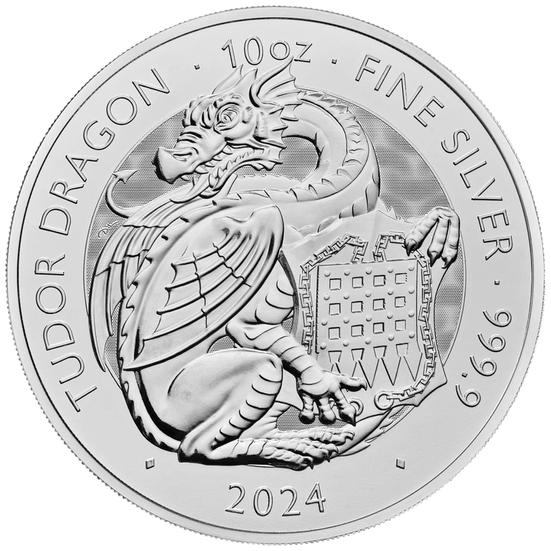 2024 Dragon des Tudor - Tudor Beasts Pièce de 10oz en Argent