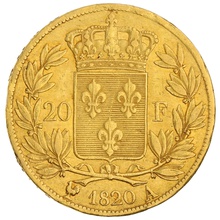 20 Francs en or - Louis XVIII Tête Nue 1820 A