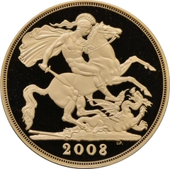 Pièce Quintuple Souverain Or 2008