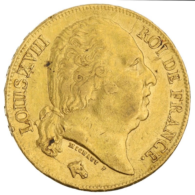20 Francs en or - Louis XVIII Tête Nue 1818 A