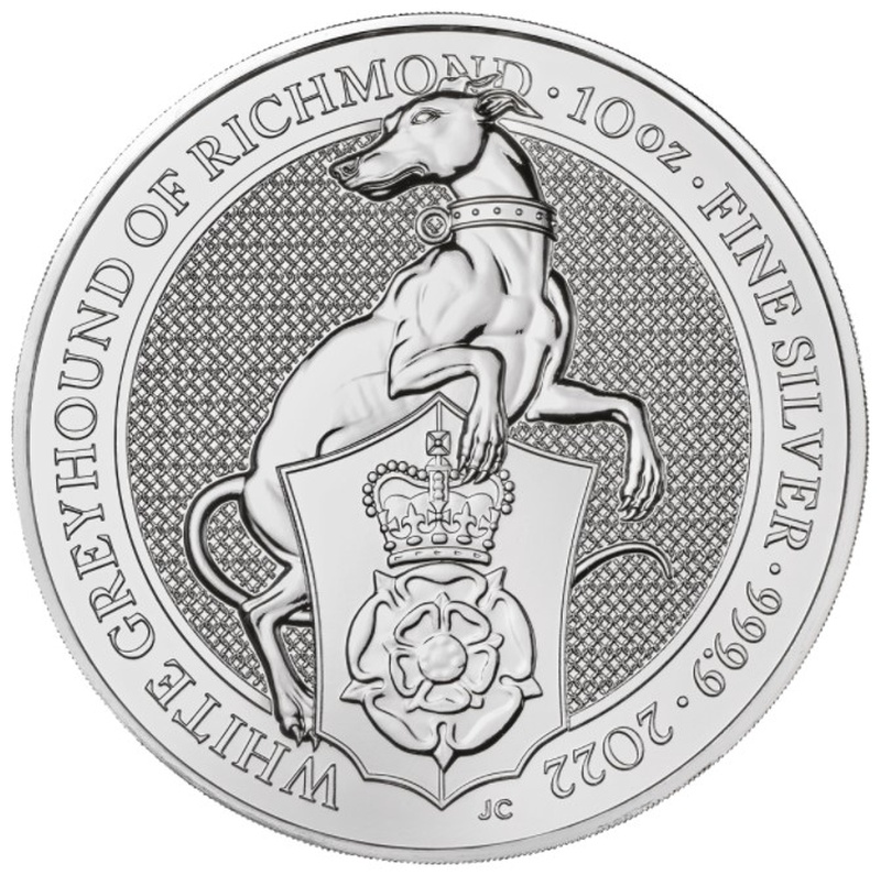2022 10oz Silver Coin, The White Greyhound of Richmond - Queen's Beast