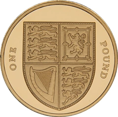 Pièce 1 Livre Or Bouclier d'Armes 2015 Quatrième Portrait
