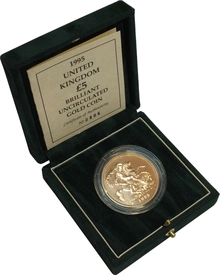 Pièce Quintuple Souverain Or 1995 Brillant Universel en Boîte