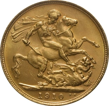 Pièce Souverain Or 1910 Édouard VII S