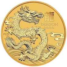 Pièce Perth Mint Lunar Or 1/4 Once 2024 Année du Dragon