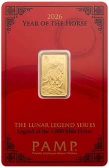 Lingot d'or 5 g 2026 Année du Cheval PAMP