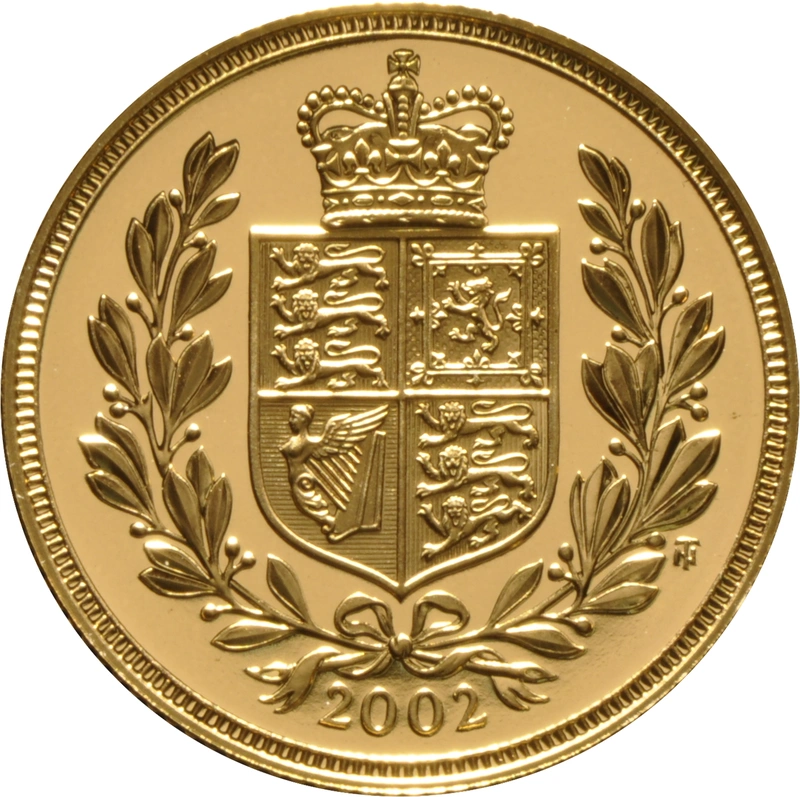 2002 Souverain en or Belle épreuve Elizabeth II Quatrième tête