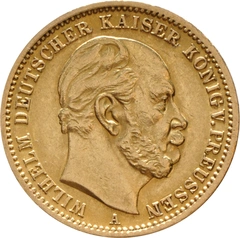 Pièce 20 Mark Or Allemand Wilhelm I 1871 à 1878