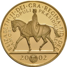 Ecrin Quintuple Souverain Or £5 Jubilé d'Or 2002