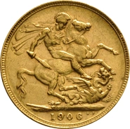 Pièce Souverain Or 1906 Édouard VII P