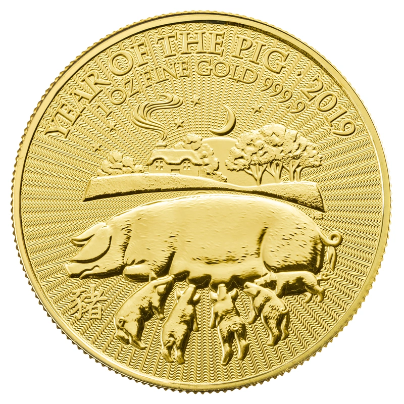 Pièce Royal Mint Lunar Or 1 Once 2019 Année du Cochon
