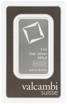 Lingot d'Argent 1 Once Valcambi