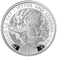 Pièce Royal Mint Mythes et Légendes Argent 2 Onces 2023 Morgan Le Fay en Boîte