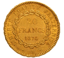 20 Francs Or Génie 1874 3ème République A