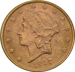 Pièce 20 Dollars Or Us 1907 Double Eagle Liberty
