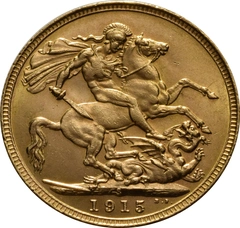 Pièce Souverain Or 1915 (S)