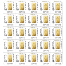 25 x 1g Lingot d'Or PAMP Lady Fortuna Multigram Minted