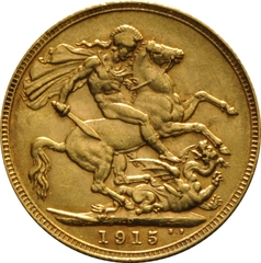 Pièce Souverain Or 1915 Georges V P