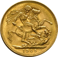 Pièce Souverain Or 1905 Édouard VII S