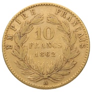 10 Francs Or 1862 Napoléon III Tête Laurée A