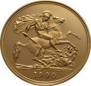 1990 - Pièce d'Or de 5 £ (Quintuple Souverain)