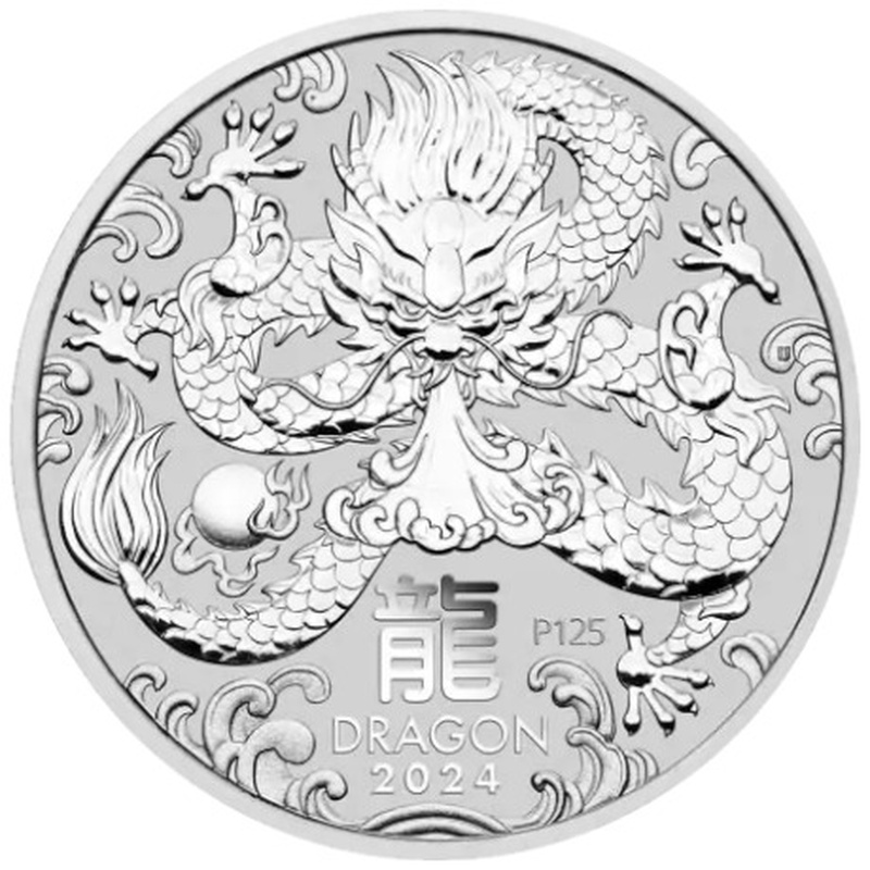 2024 2oz Perth Mint Lunar Year of the Dragon Silver Coin