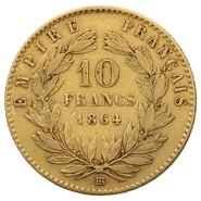 Pièce 10 Francs Or 1864 Napoléon III BB