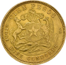 Pièce 100 Pesos Or Chilien