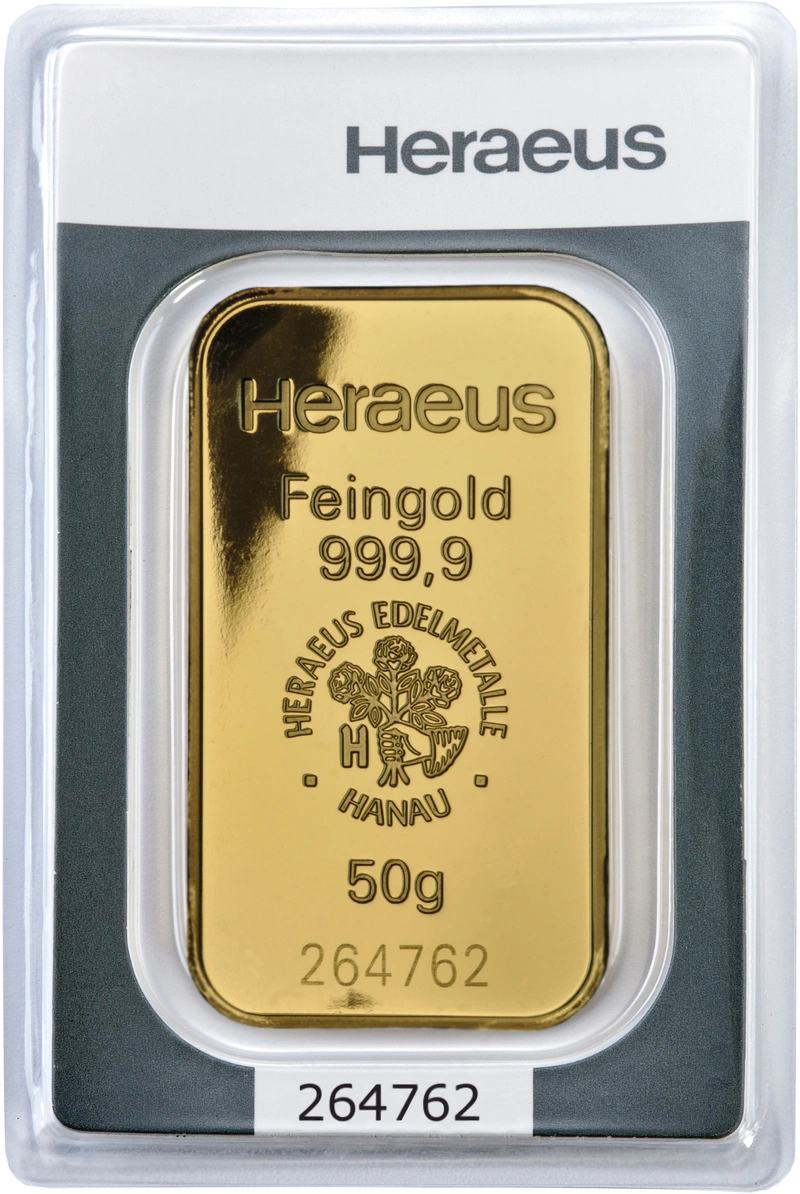 Lingot d'Or 50g Heraeus