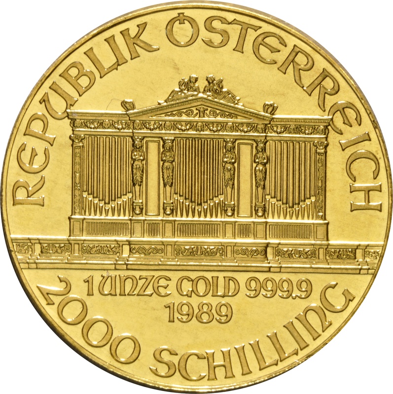 1989 1oz Austrian Gold Philharmonic Coin