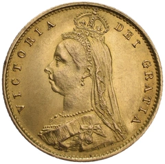 Demi Souverain en or – Reine Victoria Tête Jubilée (écusson) 1887 à 1893